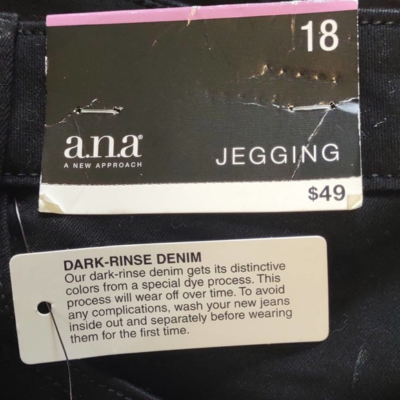 a.n.a - Mid Rise Skinny Jegging Jeans 18 Black - Picture 8 of 11
